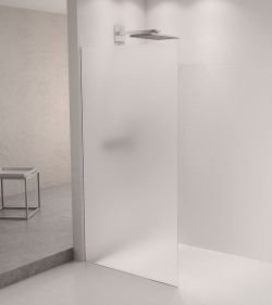 ARCHITEX zestaw do mocowania szkła podłoga-ściana-suft z listwą spadkową, 1615x2105mm, lewy, polerowany aluminium