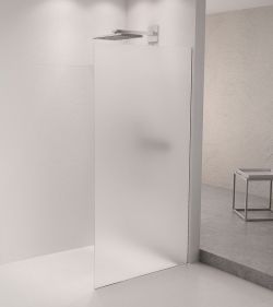 ARCHITEX zestaw do mocowania szkła podłoga-ściana-suft z listwą spadkową, 1615x2105mm, prawy, polerowany aluminium
