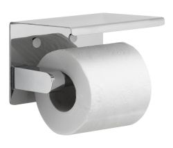 Wieszak na papier toaletowy z półką, chrom