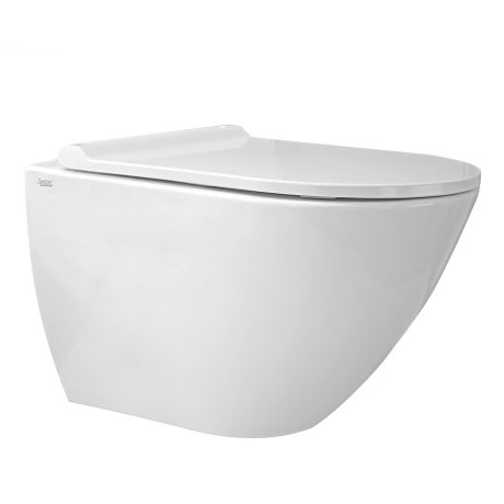 Przejdź do produktu Miska WC z funkcją bidetu 35,5x52 cm bezrantowa Aquaduo Nicole NIC z deską w komplecie 