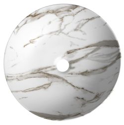 RONDEA umywalka ceramiczna nablatowa średnica 41cm, bianco carrara