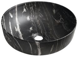 RONDEA umywalka ceramiczna nablatowa średnica 41cm, carnico marmor
