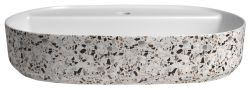 INFINITY OVAL umywalka ceramiczna nablatowa, 60x40cm, terrazzo
