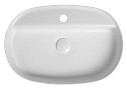 INFINITY OVAL umywalka ceramiczna nablatowa, 60x40cm, terrazzo