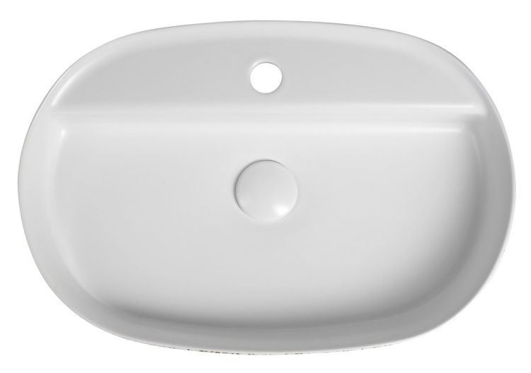 INFINITY OVAL umywalka ceramiczna nablatowa, 60x40cm, terrazzo