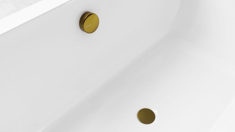 Zestaw odpływowy z korkiem automatycznym, długość 600mm, korek 72mm, czarny mat