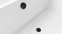 Zestaw odpływowy z napełnianiem, długość 600mm, korek automatyczny 72mm, czarny mat