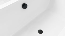 Zestaw odpływowy z korkiem automatycznym, długość 800mm, korek 72mm, czarny mat