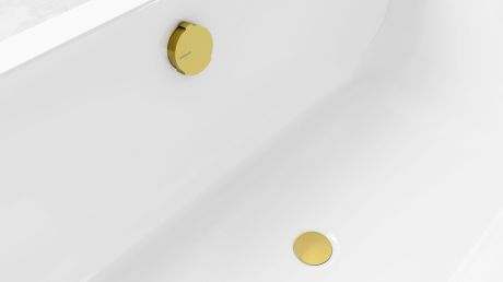 Przejdź do produktu Zestaw wannowy z odpływem, mechanizmem bovdena, długość 800mm, korek 72mm, złoto