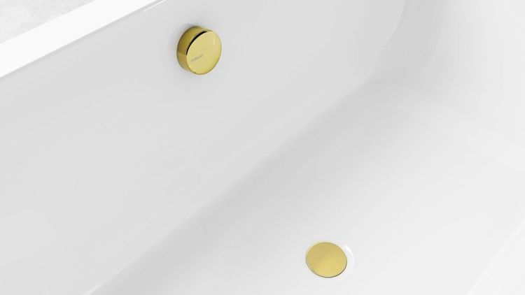 Zestaw odpływowy z korkiem automatycznym, długość 1000mm, korek 72mm, czarny mat