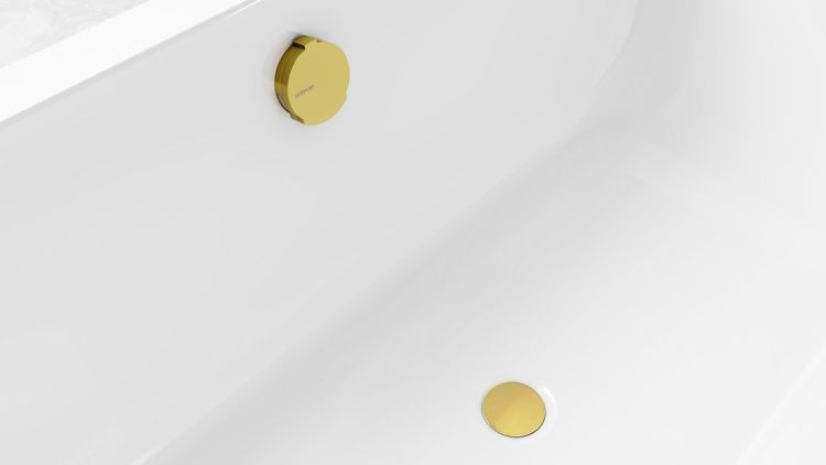 Zestaw odpływowy z napełnianiem, dł. 1200mm, korek automatyczny 72mm, czarny mat