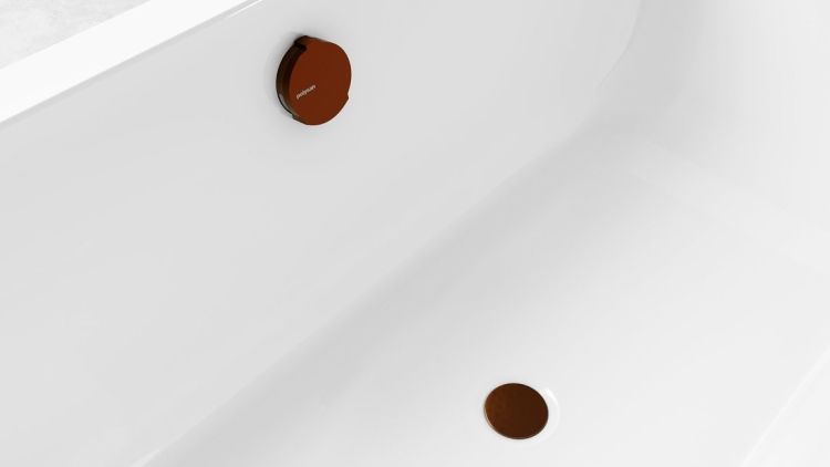 Zestaw odpływowy z napełnianiem, dł. 1200mm, korek automatyczny 72mm, czarny mat