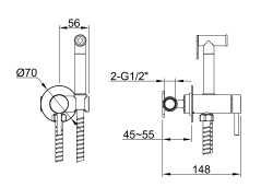 Bateria bidetowa bidetka Kohlman Axel QW135ABC Miedź szczotkowana (id: 83341)