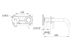 Bateria umywalkowa podtynkowa Kohlman Axel QW180ABC miedź szczotkowana (id: 83344)