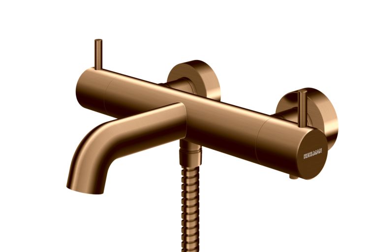 Bateria wannowa ścienna z termostatem Kohlman Axel QW710ABC miedź szczotkowana (id: 83347)