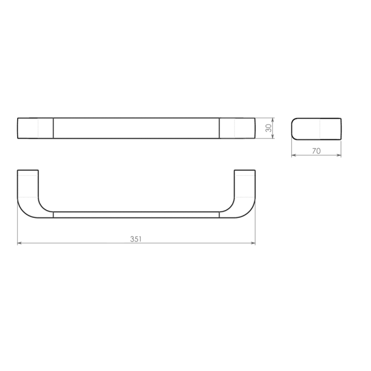 OUTLINE wieszak na ręczniki 350mm, chrom