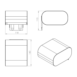 OUTLINE wieszak na papier toaletowy z klapką, chrom
