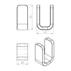 OUTLINE wieszak, czarny mat