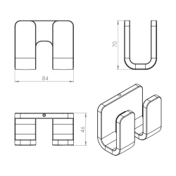 OUTLINE hak podwójny, czarny mat