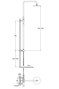 Kolumna prysznicowa z okrągłą deszczownicą 20 cm Kohlman Axel QW276ABC miedź szczotkowana (id: 83401)
