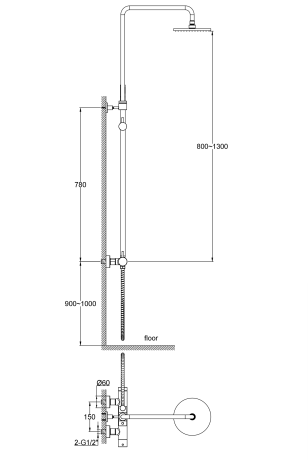 Przejdź do produktu Kolumna prysznicowa z okrągłą deszczownicą 20 cm Kohlman Axel QW276ABC miedź szczotkowana