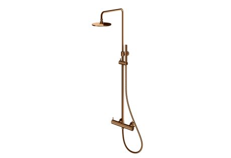 Przejdź do produktu Kolumna prysznicowa z okrągłą deszczownicą 20 cm Kohlman Axel QW276ABC miedź szczotkowana