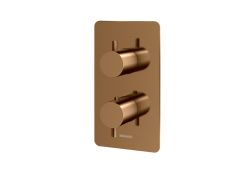 Bateria wannowa 2-drożna podtynkowa termostatyczna 12x21 cm Kohlman Axel QW432ABC miedź szczotkowana (id: 83402)