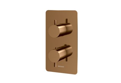 Przejdź do produktu Bateria wannowa 2-drożna podtynkowa termostatyczna 12x21 cm Kohlman Axel QW432ABC miedź szczotkowana
