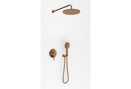 Przejdź do produktu Zestaw prysznicowy z okrągłą deszczownicą 25 cm, słuchawką prysznicową i baterią podtynkową Kohlman Axel QW210ABCR25