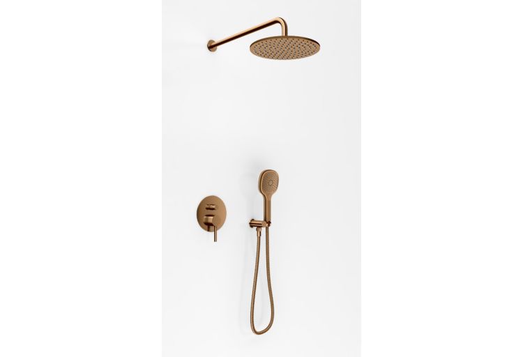Zestaw prysznicowy z okrągłą deszczownicą 25 cm, słuchawką prysznicową i baterią podtynkową Kohlman Axel QW210ABCR25 (id: 83403)