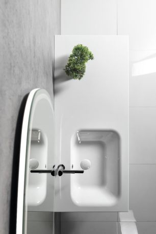 Przejdź do produktu LOREA szafka umywalkowa 100x46x51,5cm (70+30Pcm), lewa, biały mat