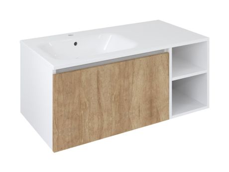 Przejdź do produktu LOREA szafka umywalkowa 100x46x51,5cm (70+30Pcm), lewa, dąb Alabama/biały mat