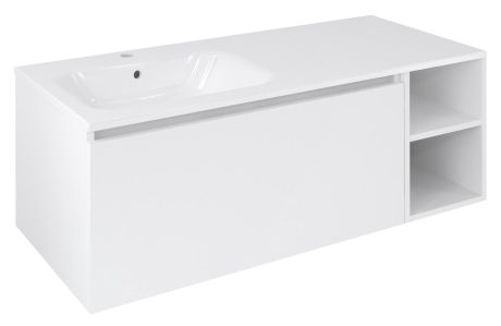 Przejdź do produktu LOREA szafka umywalkowa 120x46x51,5cm (90+30Pcm), lewa, biały mat