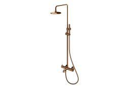 Kolumna prysznicowa z okrągłą deszczownicą 20 cm i wylewką Kohlman Axel QW277ABC miedź szczotkowana (id: 83437)