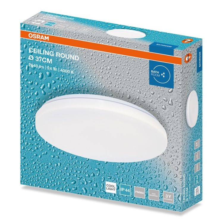 Lampa sufitowa łazienkowa, ø 325mm, OSRAM,2640lm, 24W, 4000K, IP44