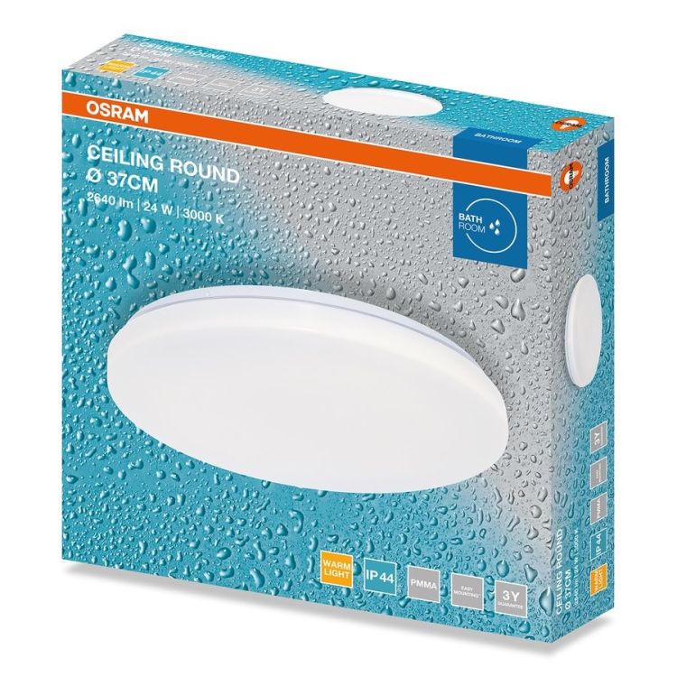 Lampa sufitowa łazienkowa, ø 325mm, OSRAM,2640lm, 24W, 3000K, IP44