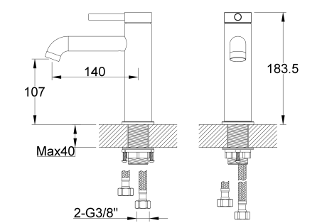 Przejdź do produktu Bateria umywalkowa stojąca 18 cm Kohlman Axel QB105AGDB złoto szczotkowane 