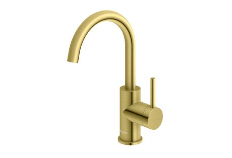 Przejdź do produktu Bateria umywalkowa stojąca 28 cm Kohlman Axel QB150AGDB złoto szczotkowane