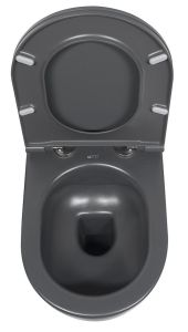 INFINITY miska WC wisząca, Rimless, 36,5x53cm, antracyt