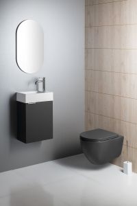 INFINITY miska WC wisząca, Rimless, 36,5x53cm, antracyt