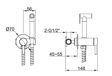 Przejdź do produktu Bateria bidetowa bidetka Kohlman Axel QW135AGDB złoto szczotkowana