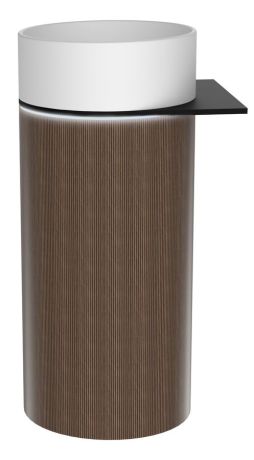 Przejdź do produktu OASIS Umywalka ceramiczna wolnostojąca 40x89x48cm, półka ścienna, biela/dąb Cardamom