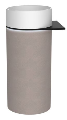 Przejdź do produktu OASIS Umywalka ceramiczna wolnostojąca 40x89x48cm, półka ścienna, biała/beton pearl grey