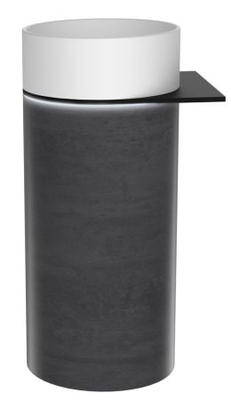 Przejdź do produktu OASIS Umywalka ceramiczna wolnostojąca 40x89x48cm, półka ścienna, biała/beton Infinity