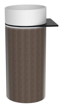 Przejdź do produktu OASIS Umywalka ceramiczna wolnostojąca 40x89x48cm, półka ścienna, biela/dąb Pimento