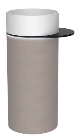 Przejdź do produktu OASIS Umywalka ceramiczna wolnostojąca 40x89x52cm, półka do pomieszczenia, biała/beton pearl grey