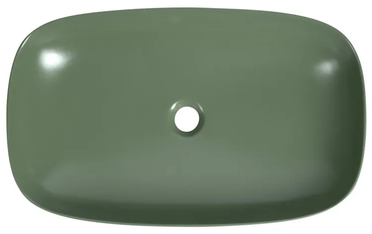 MATTEO umywalka ceramiczna nablatowa 65x40 cm, zielony mat