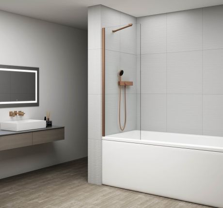 Przejdź do produktu FISA parawan wannowy 700x1500mm, miedź mat, szkło czyste