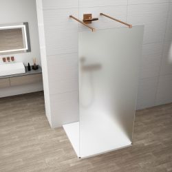 ESCA COPPER MATT jednoczęściowa kabina przysznicowa Walk-In, szkło mleczne, 1100 mm