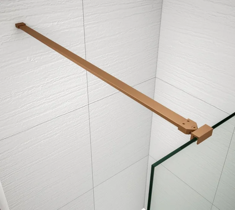ESCA COPPER MATT jednoczęściowa kabina przysznicowa Walk-In, szklo Flute, 1300 mm